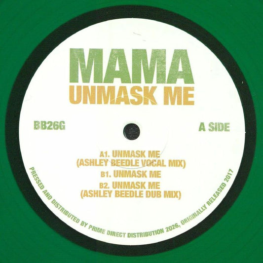 Mama – Unmask Me (12", Green Vinyl, Batty Bass, 2026) Front Cover