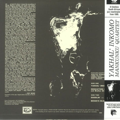 Mankunku Quartet – Yakhal' Inkomo (LP, World Record Co., 2022) Back Cover