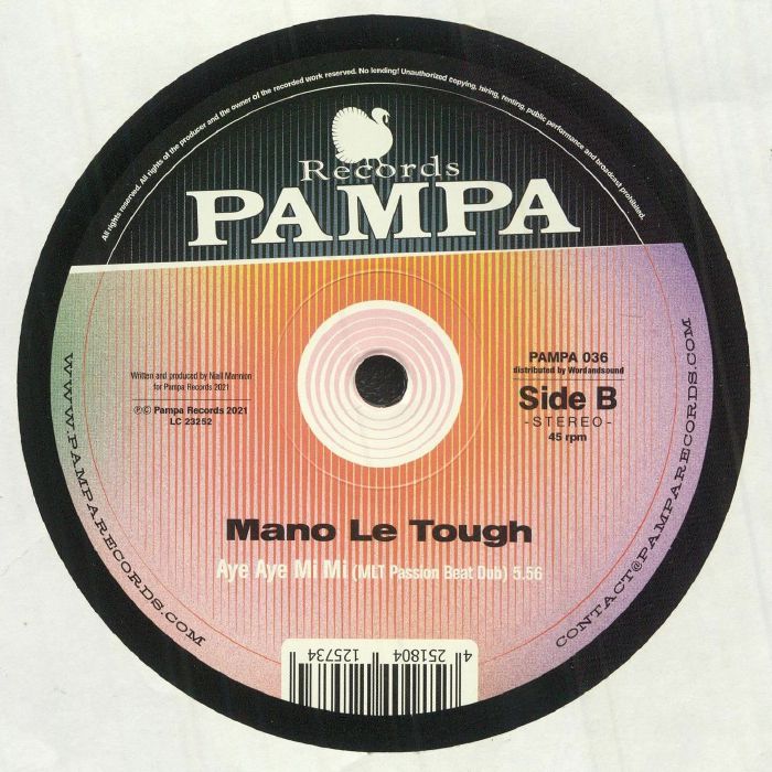 Mano Le Tough – Aye Aye Mi Mi (12", Pampa Records, 2021) Back Cover