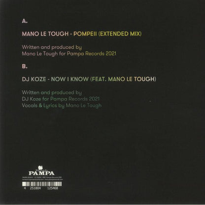 Mano Le Tough & DJ Koze – Record Store Day 2021 Exclusive (12", Pampa Records, 2021) Back Cover