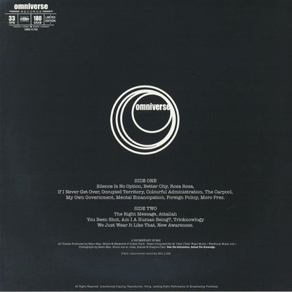 Marc Mac – Extend The Knowledge (LP, 180gram, Omniverse, 2026) Back Cover