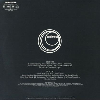 Marc Mac – Message From Soulville (LP, 180g, Omniverse, 2026) Back Cover
