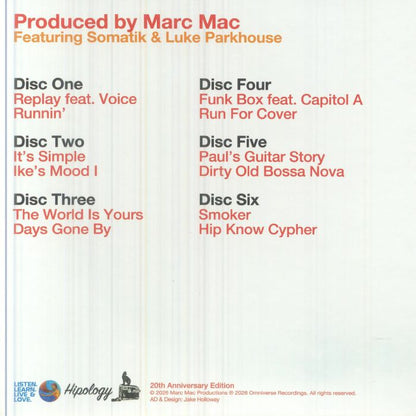 Marc Mac Visioneers – Dirty Old Hip Hop (6x7", Omniverse, 2026) Back Cover