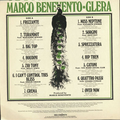 Marco Benevento – Glera (LP, Big Crown, 2026) Back Cover