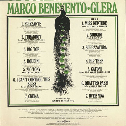 Marco Benevento – Glera (LP, Coke Bottle Green, Big Crown Records, 2026) Back Cover