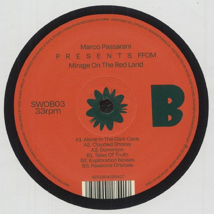 Marco Passarani presents F.F.O.M. – Mirage On The Red Land (12", Swob, 2025) Back Cover