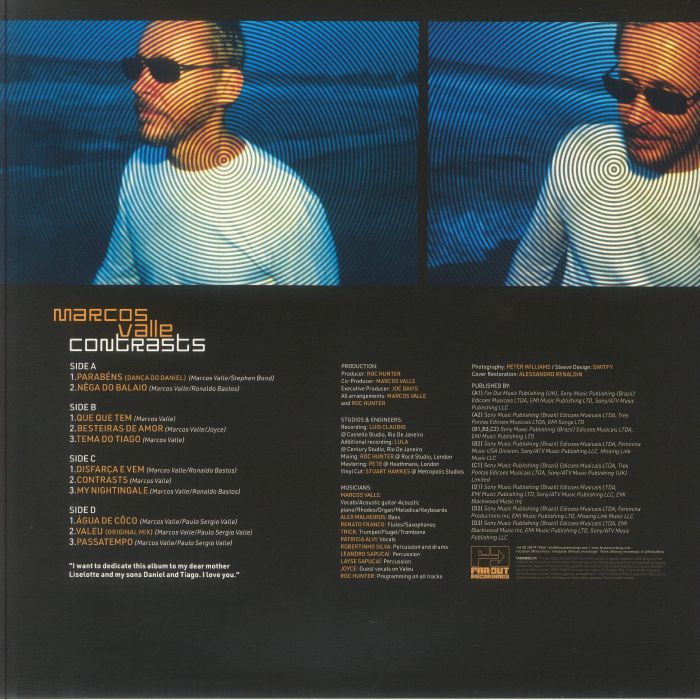 Marcos Valle – Contrasts (2xLP, Far Out Recordings, 2025) back cover
