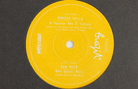 Marcos Valle / Don Beto – A Paraiba Não É Chicago / Não Quero Mais  (7", Mr Bongo, 2021) image 01