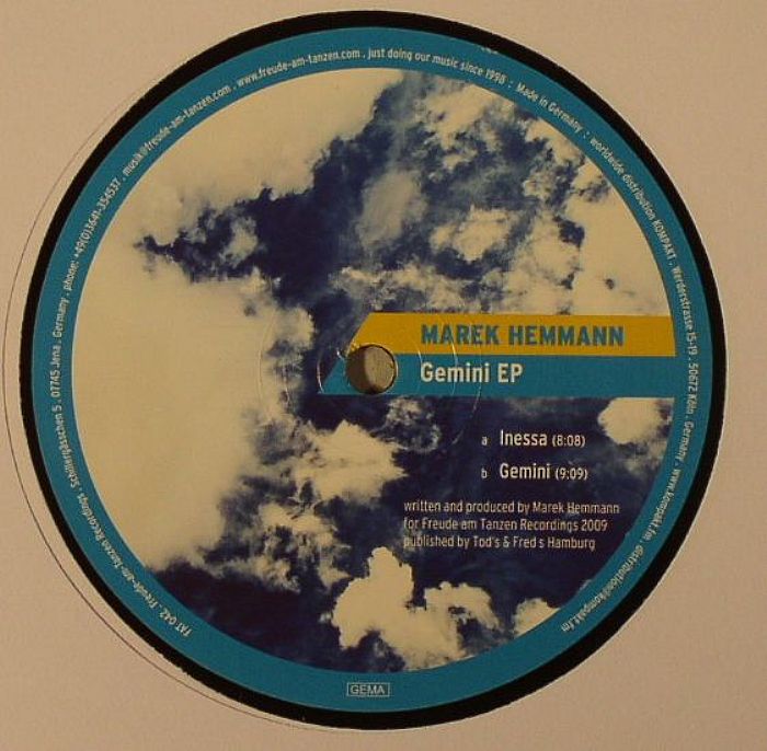 Marek Hemmann – Gemini EP (12", Freude Am Tanzen, 2009) Back Cover