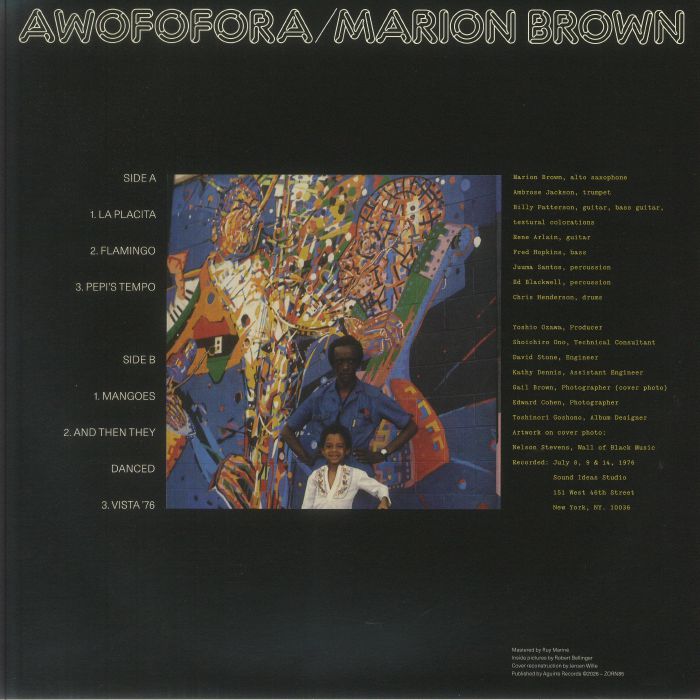 Marion Brown – Awofofora (LP, Gatefold, Aguirre Records, 2026) Back Cover