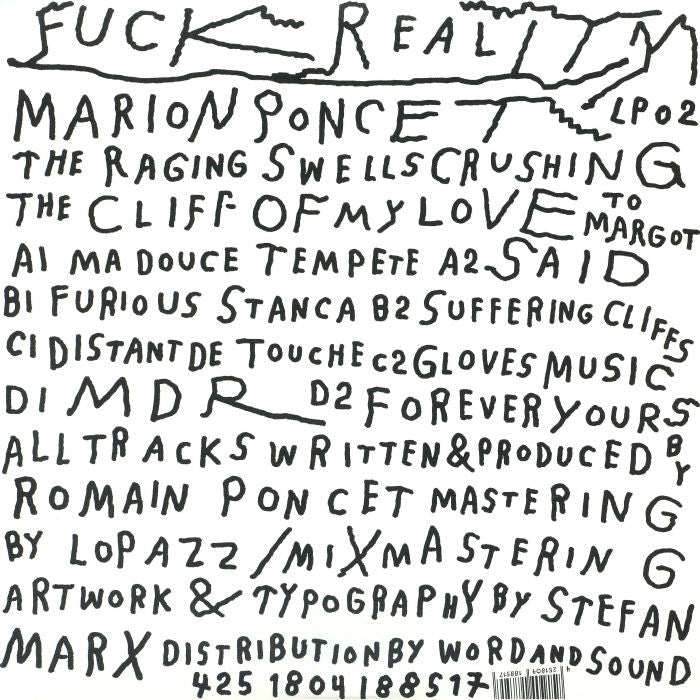 Marion Poncet – The Raging Swells Crushing The Cliff Of My Love (2x12", Fuck Reality, 2026) Back Cover