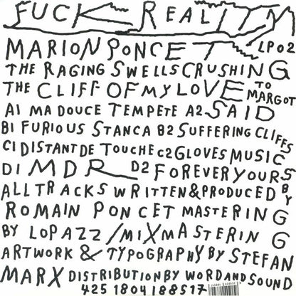 Marion Poncet – The Raging Swells Crushing The Cliff Of My Love (2x12", Fuck Reality, 2026) Back Cover