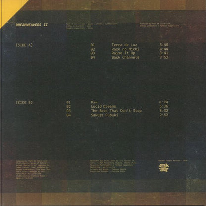 Mark De Clive-Lowe Andrea Lombardini Tommaso Cappellato – Dreamweavers II (LP, Mother Tongue Records, 2026) Back Cover
