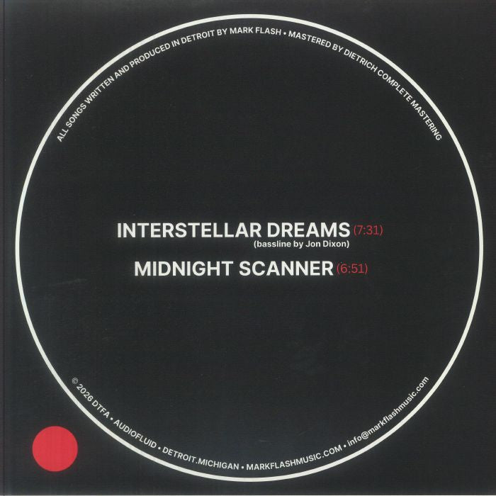 Mark Flash – Interstellar Dreams EP (12", Detroit Techno Funk Association, 2026) Back Cover