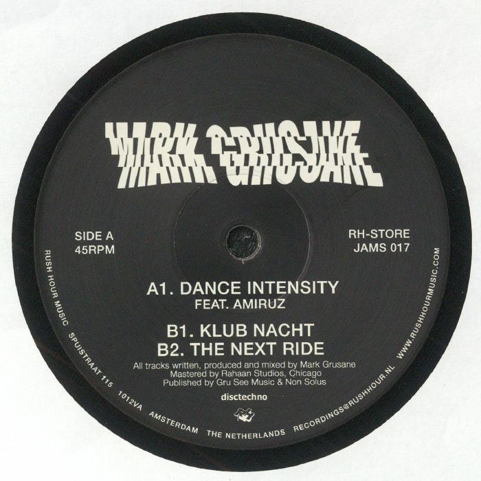 Mark Grusane – Dance Intensity (12", Rush Hour Store Jams, 2022) Front Cover