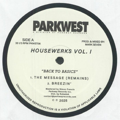 Mark Seven – Housewerks Vol. 1 (12", Parkwest, 2025) Front Cover