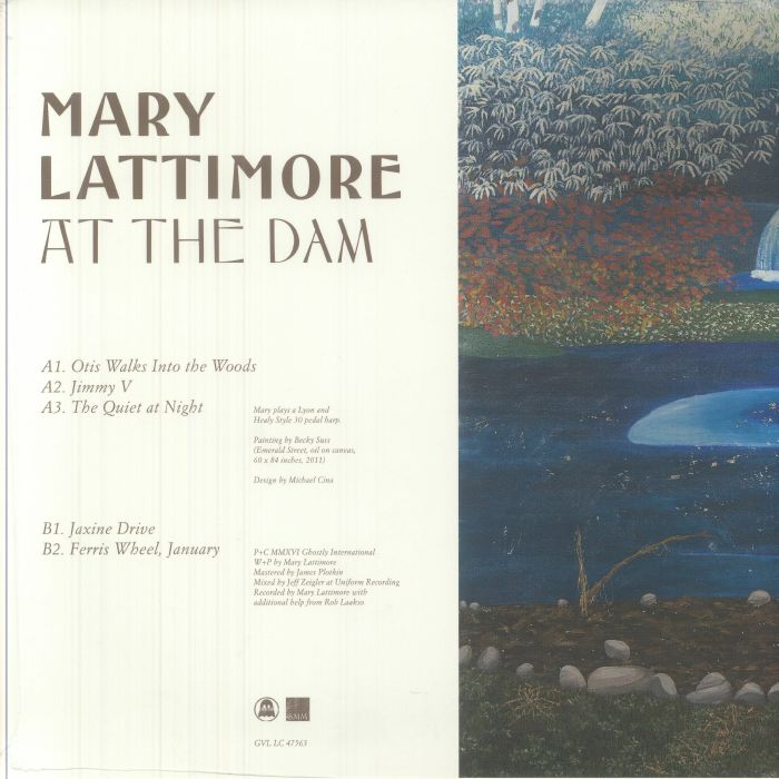 Mary Lattimore – At The Dam (LP, Waterfall, Ghostly International, 2022) Back Cover