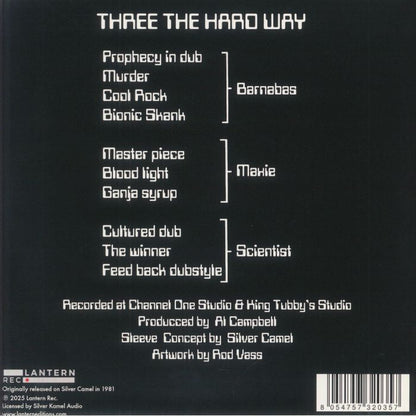 Maxie Scientist Barnabas – Three The Hard Way (LP, Lantern Rec., 2025) Back Cover
