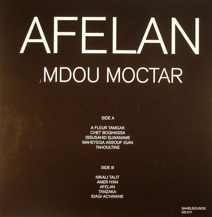 Mdou Moctar – Afelan (LP, Sahel Sounds, 2013) Back Cover
