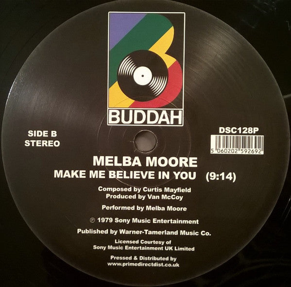 Melba Moore – Standing Right Here (12", Buddah Records, 2017) Back Cover