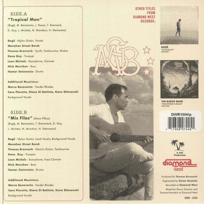 Menahan Street Band Rogê – Tropical Man (7", Diamond West, 2024) Back Cover