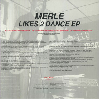 Merle – Likes 2 Dance EP (12", Still Music, 2026) Back Cover