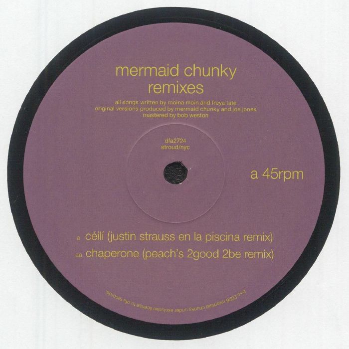 Mermaid Chunky – Remixes (12", DFA, 2026) Front Cover