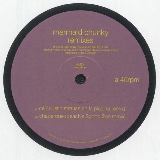 Mermaid Chunky – Remixes (12", DFA, 2026) Front Cover