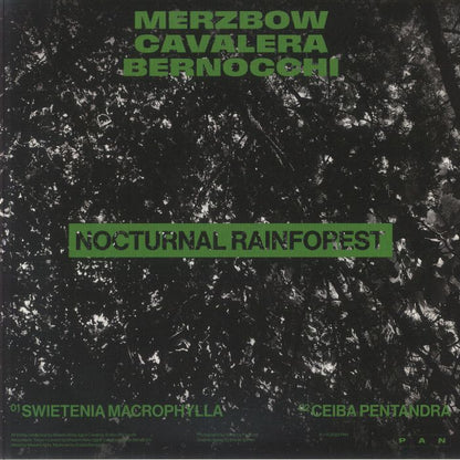 Merzbow Cavalera Bernocchi – Nocturnal Rainforest (LP, Pan, 2025) Back Cover
