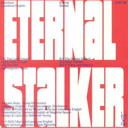 Merzbow / Lawrence English – Eternal Stalker (LP, Clear Blue, Dais Records, 2022) back cover