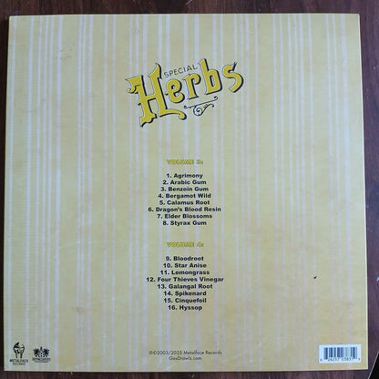 Metal Fingers – Special Herbs (Vols 3&4) (2xLP, Lemon Yellow, Rhymesayers Entertainment, 2025) Back Cover