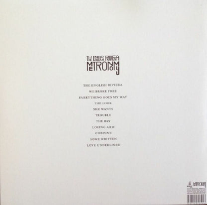 Metronomy – The English Riviera (LP, Because Music, 2011) Back Cover