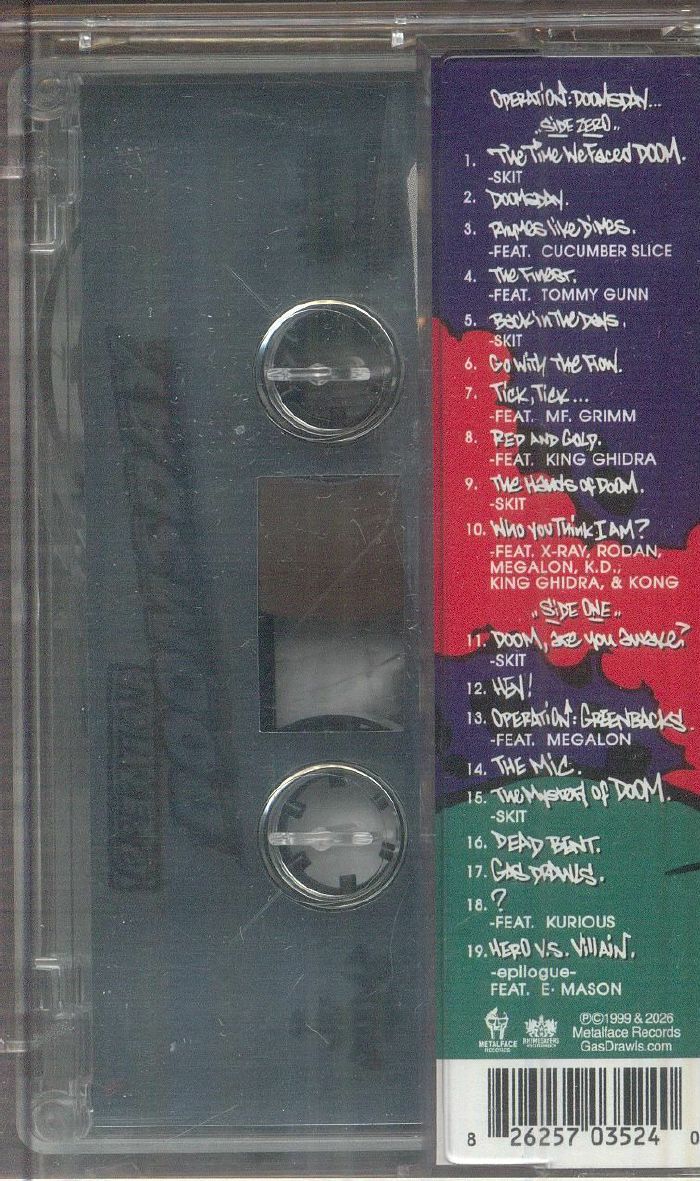 MF-Doom – Operation Doomsday (Cassette, Metal Face Records, 2023) Back Cover