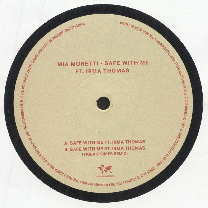 Mia Moretti Ft. Irma Thomas – Safe With Me (12", Crosstown Rebels, 2025) back cover