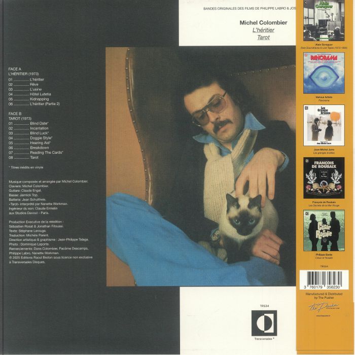 Michel Colombier – L'Héritier (LP, Transversales Disques, 2025) Back Cover