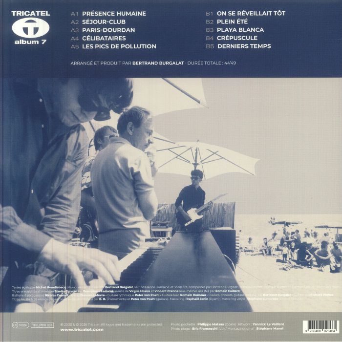 Michel Houellebecq – Présence Humaine (LP, Blue, Tricatel, 2026) Back Cover