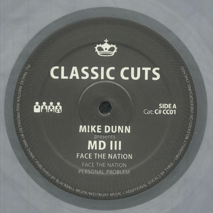 Mike Dunn MD III – Face The Nation (12", Silver Marbled, Clone Classic Cuts, 2026) Front Cover