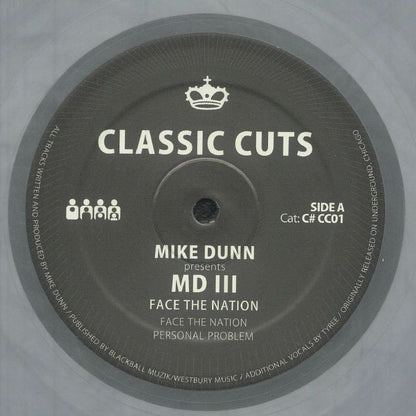Mike Dunn MD III – Face The Nation (12", Silver Marbled, Clone Classic Cuts, 2026) Front Cover