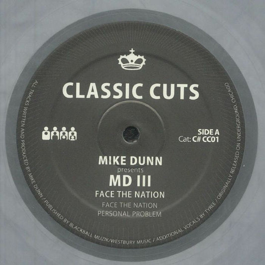 Mike Dunn presents Md Iii – Face The Nation (12", clear grey marbled, Clone Classic Cuts Holland, 2026) Front Cover