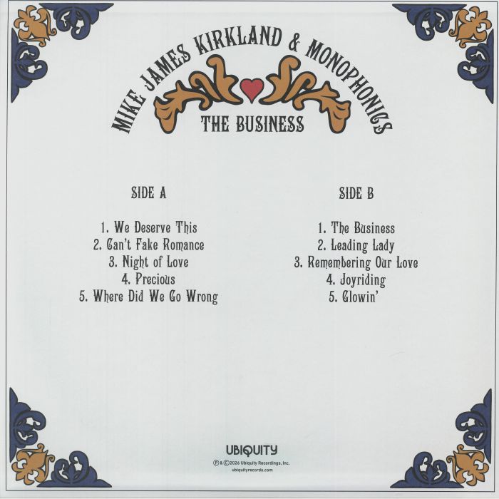 Mike James Kirkland / Monophonics – Business (LP, Ubiquity, 2026) Back Cover