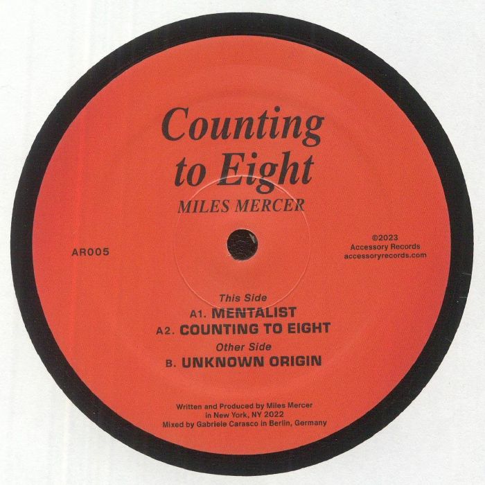 Miles Mercer – Counting to Eight (12", Accessory Records, 2023) Front Cover