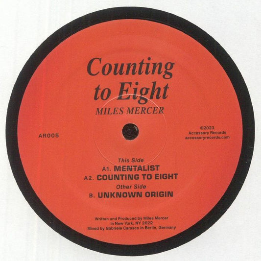 Miles Mercer – Counting to Eight (12", Accessory Records, 2023) Front Cover