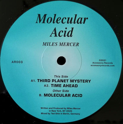 Miles Mercer – Molecular Acid (12", Accessory Records, 2022) Front Cover