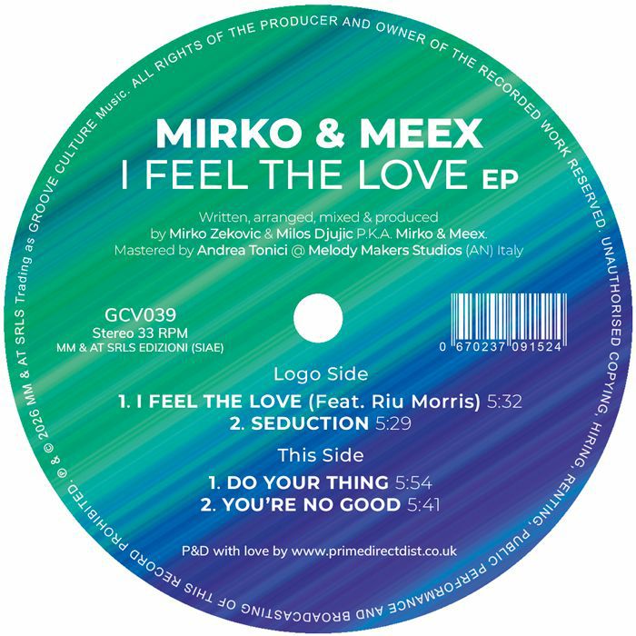 Mirko & Meex – I Feel The Love EP (12", Groove Culture, 2026) Back Cover
