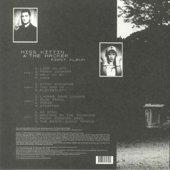Miss Kittin & The Hacker – First Album (2xLP, Nobody's Bizzness, 2022) Back Cover