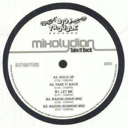 Mixolydian – Take It Back (12", Big Trouble, 2025) Front Cover