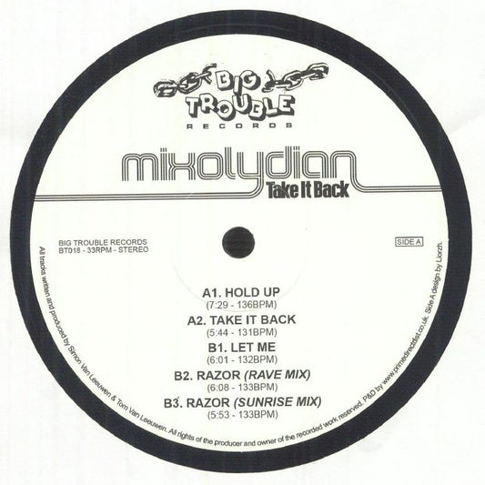 Mixolydian – Take It Back (12", Big Trouble, 2025) front cover