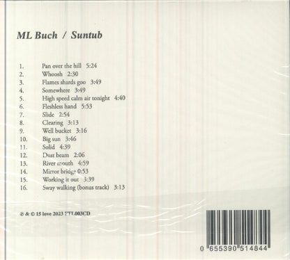 ML Buch – Suntub (CD, 15 love, 2025) Back Cover