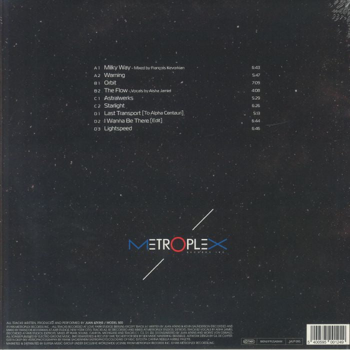 Model 500 – Deep Space (2xLP, Metroplex, 2025) back cover
