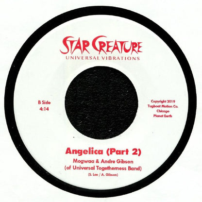 Mogwaa & Andre Gibson – I'm Just Sayin b/w Angelica (7", Raspberry Marbled, Star Creature, 2019) Back Cover